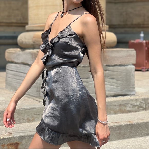 Metallic Wrap Dress - WEEKEND SALE - Picture 2 of 4